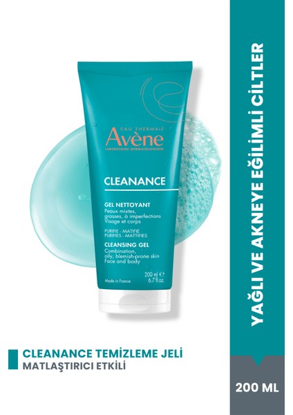 Cleanance Yağlı ve Akneye Eğilimli Ciltler için Matlaştırıcı Etkili Temizleme Jeli 200 ml