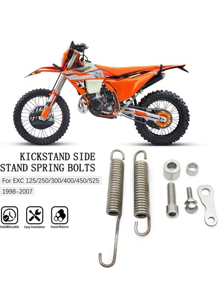 Ktm Exc 125, 250, 300, 400, 450, 525 1998-2007 Için Motosiklet Ayaklık Cıvataları, Yayları, Yan Ayaklık Cıvataları, Yayları (Yurt Dışından) fırsatları