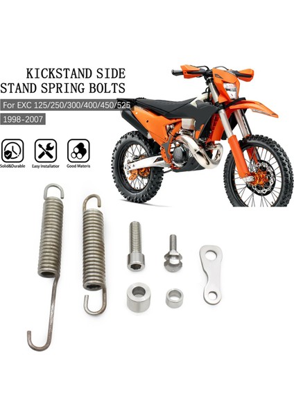 Ktm Exc 125, 250, 300, 400, 450, 525 1998-2007 Için Motosiklet Ayaklık Cıvataları, Yayları, Yan Ayaklık Cıvataları, Yayları (Yurt Dışından) indirimleri