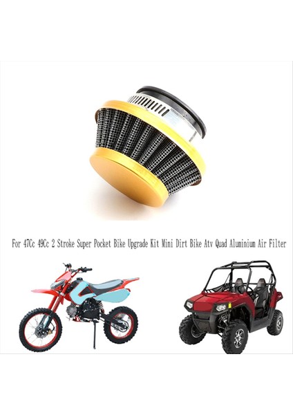 42MM Hava Filtresi 47CC 49CC Süper Çocuk Motosikleti Yükseltme Kiti Mini Kir Bisiklet Atv Quad Alüminyum Hava Filtresi Altın (Yurt Dışından) modelleri