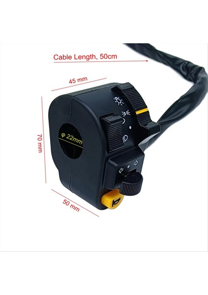 Motosiklet 22MM Gidon Anahtarı Boynuz Ön Far Sis Lambası Dönüş Sinyali Atv Scooter Üç Tekerlekli Bisiklet Evrensel Anahtarları 12V (Yurt Dışından) indirimleri