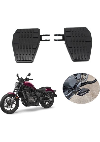 Motosiklet Geniş Ayak Kazıklar Pedallar Footrest Büyüt Footpeg Honda CMX1100 REBEL1100 Cmx 1100 Rebel 1100 (Siyah ve Gümüş) (Yurt Dışından) fiyatları