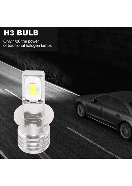 4x H3 Süper Parlak LED Ön Far Sis Lambası Sürüş Lamba Ampulü Kiti 6000K Beyaz 100W (Yurt Dışından) modelleri