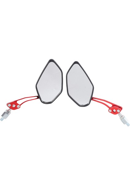 2 Adet / Takım Evrensel Motosiklet Dikiz Aynaları Motosiklet 360 Derece Rotasyon Motosiklet Motosiklet Scooter Yan Aynalar 8 / 10MM Siyah + Kırmızı (Yurt Dışından)