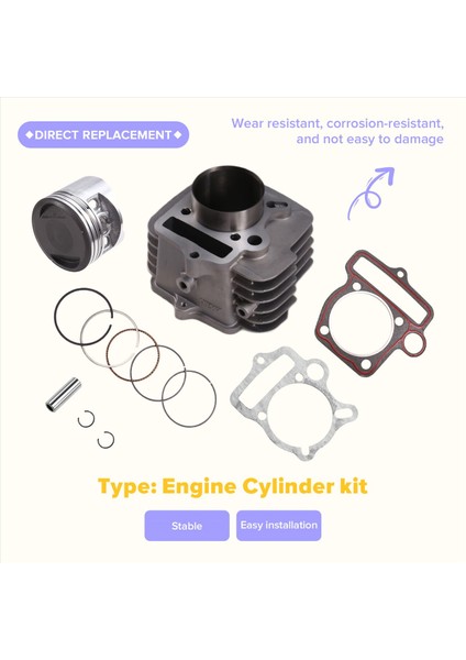 56MM Motosiklet Motoru Piston Silindir Kiti Yinxiang YX140 140CC Silindir Piston Segmanı Conta Takımı (Yurt Dışından) indirimleri