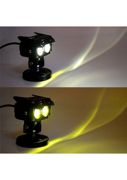 1 Çift 60W LED Lens Spot Çift Lensler Spot Motosiklet Yardımcı Sis Lambası Çift Renk Beyaz Sarı Işık (Yurt Dışından) indirimleri