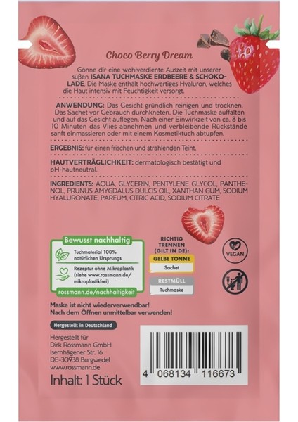 Kağıt Maske Choco Berry Dream fiyatları