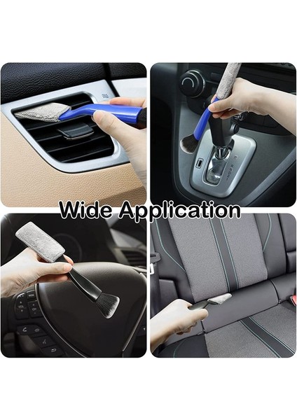 Araba Temizliği Için 2 Paket Çift Kafa Fırçası, 2 Aracı Iç Toz, Araba Havası Delikleri Gösterge Paneli Ekran Temiz Fırça, Siyah+Mavi (Yurt Dışından) modelleri