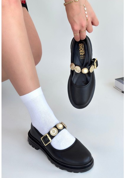 Okira Siyah Cilt Oxford Ayakkabı