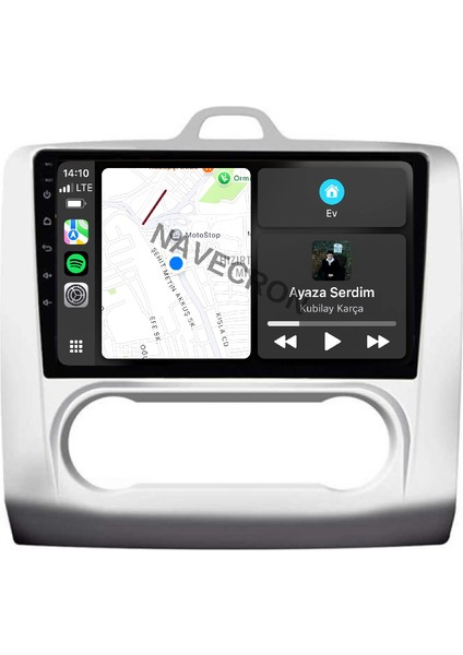 Ford Focus 2 2005-11 9" Gri Uyumlu Android Multimedia Gerçek 4/64 Kablosuz Carplay Geri Görüş Kameralı