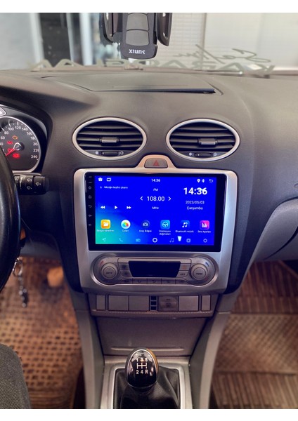 Ford Focus 2 2005-11 9" Gri Uyumlu Android Multimedia Gerçek 4/64 Kablosuz Carplay Geri Görüş Kameralı modelleri
