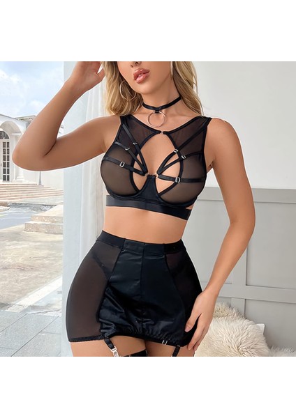 Ipli Etekli Siyah Jartiyer Takım indirimleri