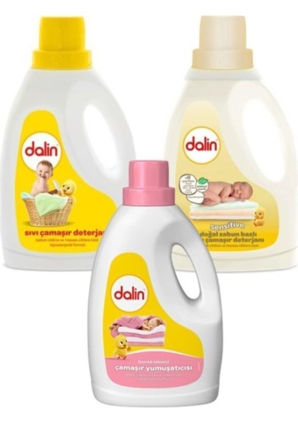 Çamaşır Deterjanı 1500ML+DALIN Sensitive Deterjan 1500ML+DALIN Çamaşır Yumuşatıcısı 1500ML