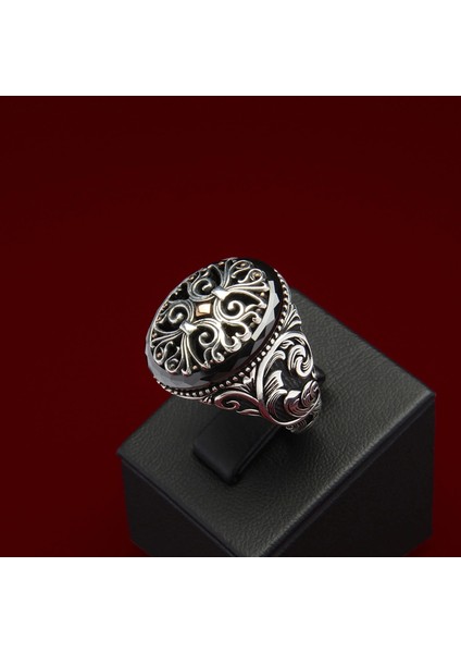 723 Siyah Zirkon Gümüş Yüzük modelleri