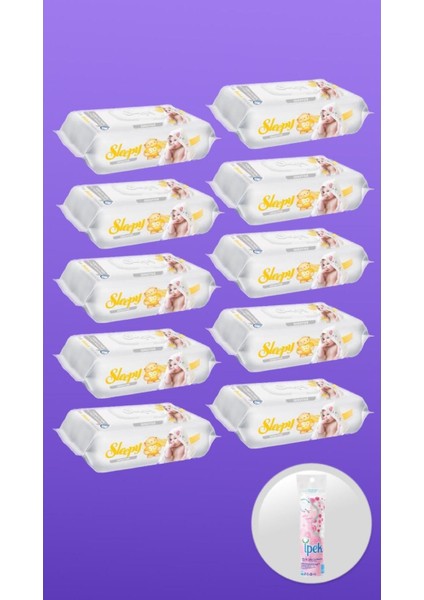 Sensitive Islak Mendil Havlu 90'lı 10 Paket 900 Yaprak Ipek Makyaj Temizleme Pamuğu