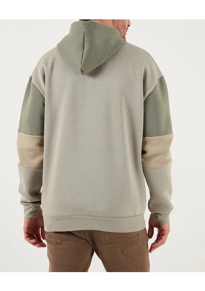 Erkek Pamuklu Regular Fit Kapüşonlu Içi Tüylü Yumuşak Şardonlu Kolu Parçalı 3 Iplik Sweat indirimleri