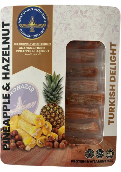 Ananas Antep Fıstıklı Lokum 125 gr – Ananas Meyveli & Fıstıklı Türk Lokumu – Taze ve Yumuşak