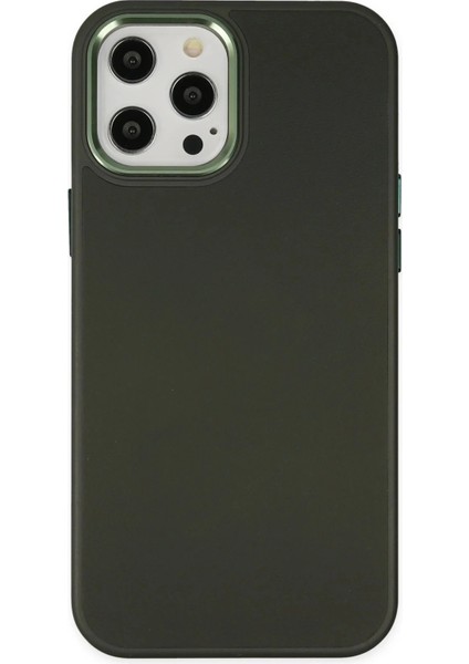 iPhone 12 Pro Max Kılıf Asya Deri Silikon - Koyu Yeşil
