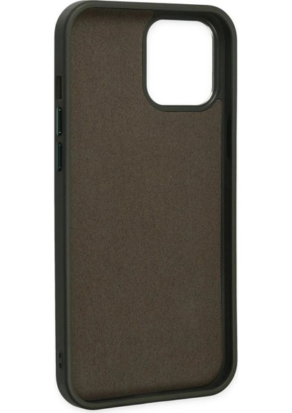 iPhone 12 Pro Max Kılıf Asya Deri Silikon - Koyu Yeşil fırsatları