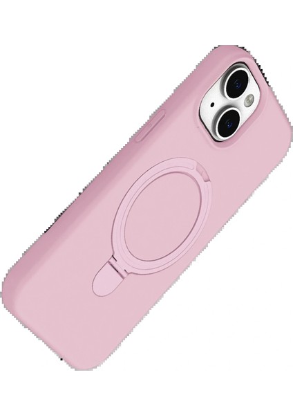Apple iPhone 15 Plus Regal Magsafe Standlı Kapak - Açık Pembe modelleri