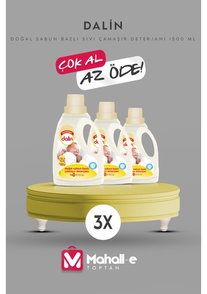 Sensitive Doğal Sabun Bazlı Sıvı Çamaşır Deterjanı 1500 ml 3'lü