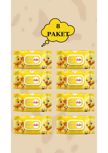 Islak Havlu 56 Yaprak 8 Paket (448 Yaprak)