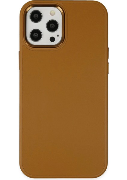 iPhone 12 Pro Max Kılıf Asya Deri Silikon - Kahverengi