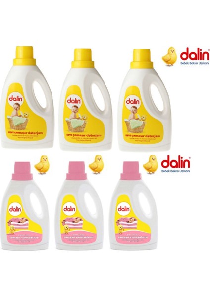 Sıvı Çamaşır Deterjanı 1500 ml 3 Adet Bahar Ninni Yumuşatıcı 1500 ml 3 Adet Toplam 6 Adet