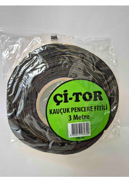 Çi-Tor Kauçuk Pencere Fitili 3 Metre – Izolasyon ve Sızdırmazlık Bandı