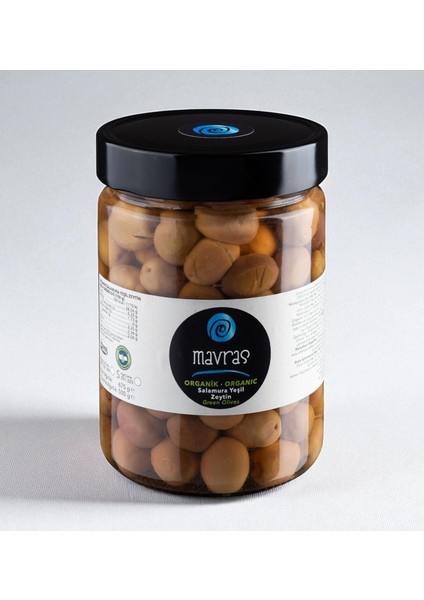Organik Salamura Yeşil Zeytin 500 gr
