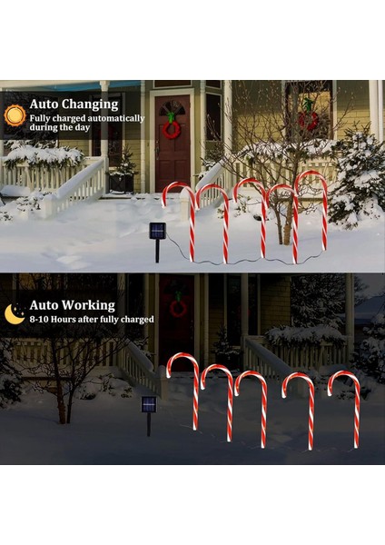 Güneş Noel Şeker Kamışı Işıkları, Açık Noel Süslemeleri, Su Geçirmez Yol Işıkları, Bahçe Işıkları (Yurt Dışından) indirimleri