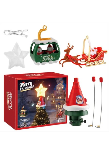 Klasik Noel Ağacı Kapalı/dış Mekan Kullanımı Için Müzik ve Işıklar ile En Iyi Dönen Atlıkarınca, Noel Dekorasyonları (Yurt Dışından)