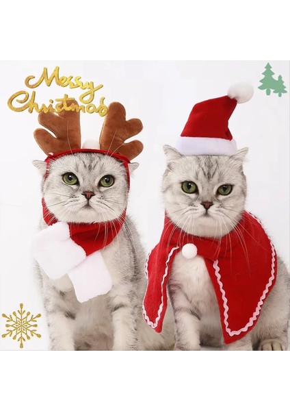 Noel Şapkası Cadılar Bayramı Pet Kostüm Kedi Köpek Yavru Kostümler Eşarp Si Yeni Yıl Santa Kış Cadılar Bayramı Köpek Kedi Tedarik (Yurt Dışından) indirimleri