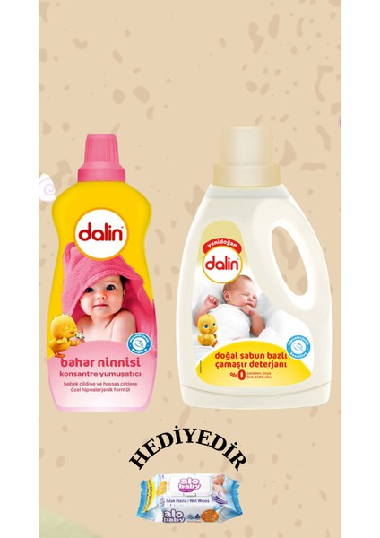 Sabun Bazlı Çamaşır Deterjanı 1500 ml Bahar Ninnis Konsantre Yumuşatıcı 1200 ml