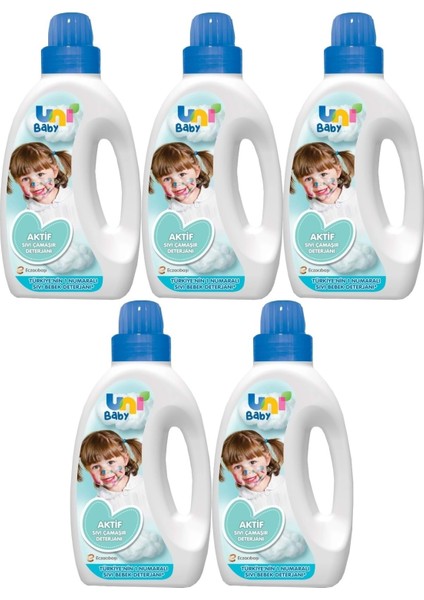 Sıvı Çamaşır Deterjanı 1500ML Aktif (Mavi) (5 Li Set)