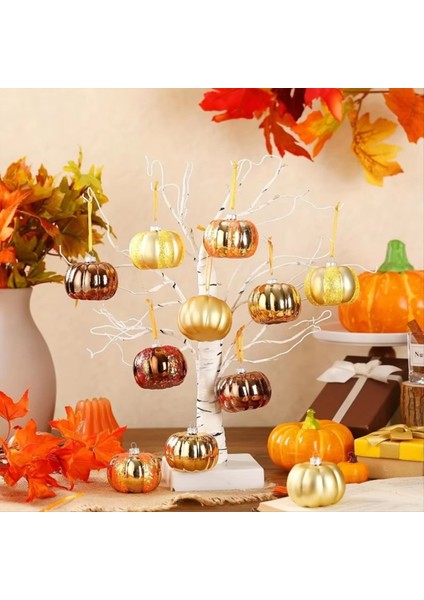 12PCS Noel Balkabağı Boyalı Top Dekorasyonlar Ev Setleri Süsler Noel Ağacı Kolye Noel Topları Plastik (Yurt Dışından) fırsatları