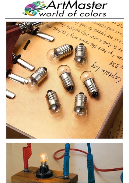 Mini Ampul 2.5 Volt 20 Adet Okul Sınıf Elektrik Devre Küçük Elektrik Deney Ampulü 2.5 Volt Deney Ampulü Küçük Boy fırsatları