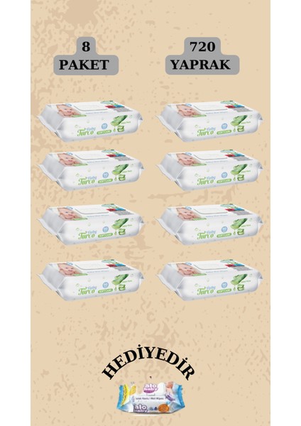 Softcare Aloe Vera Islak Bebek Havlusu 8X90 Yaprak
