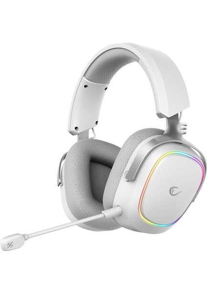 Retsu Beyaz/gri Kablosuz 2.4g+ Bluetooth Kumaş ve Deri Protein Earpad Mikrofonlu Oyuncu Kulaklığı