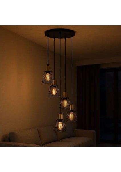 Dedza 5'li Dekoratif Avize