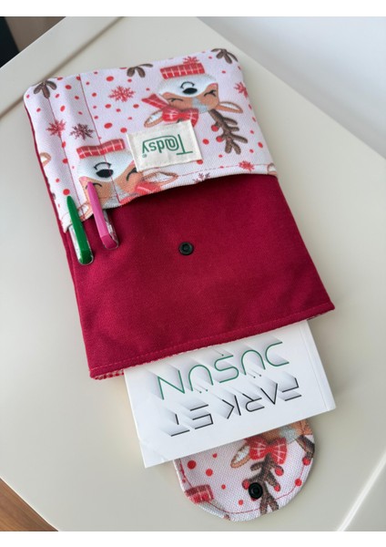 Geyikli Kitap Kılıfı Şık ve Koruyucu Cepli Kitap Kılıfı Çok Amaçlı Çanta 19X25 cm modelleri