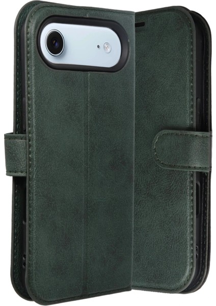 Apple iPhone 17 Air Trend S Plus Kapaklı Kılıf - Yeşil