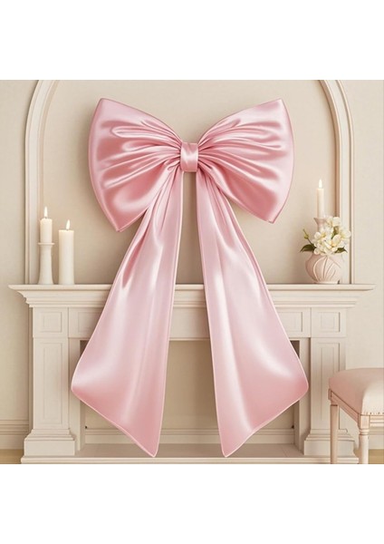 Oda Dekoru Için Büyük Pembeböceği, 40X24 Saten Şerit Kravat Doğum Günü Süslemeleri, Dev Pastel Pembe Asılı Duvar Dekoru (Yurt Dışından) fiyatları