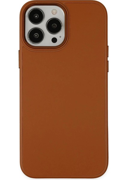 iPhone 13 Pro Kılıf Asya Deri Silikon - Kahverengi