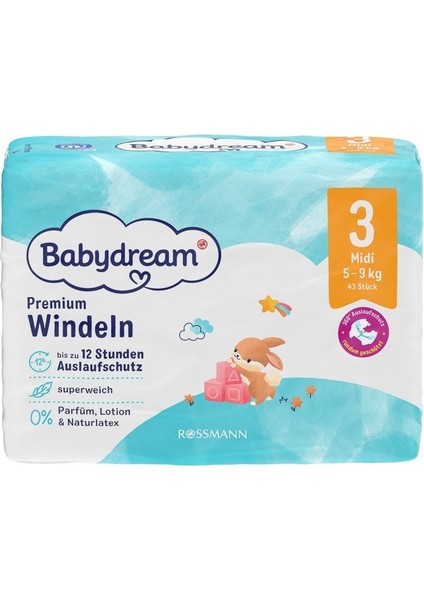 Bebek Bezi premium 3 Beden 43'lü