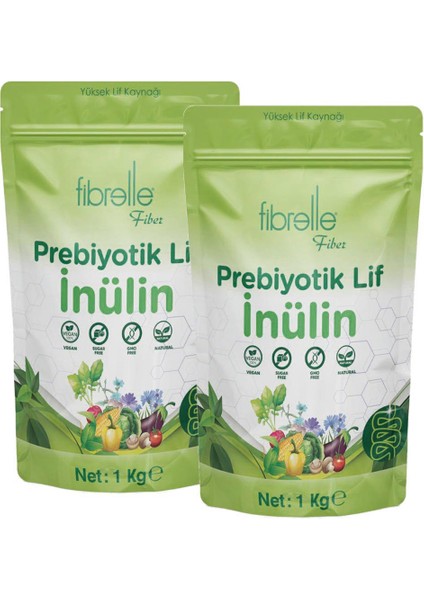 Prebiyotik Lif 2 Kg. Fibrelle Doğal Inülin Hindibağ x 2