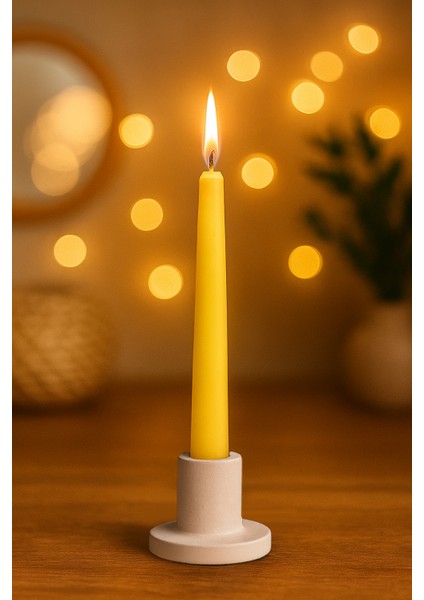 Şamdanlı Sarı Mum