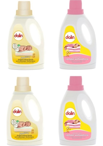 Doğal Sabun Bazlı Sıvı Deterjanı 1500 ml + Sıvı Yumuşatıcısı Bahar Ninnisi 1500 ml (2'li Set)