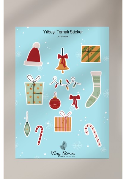 Yılbaşı Temalı Sticker Seti - 6 Adet / Ajanda, Defter,bullet Journal,scrapbook fiyatları
