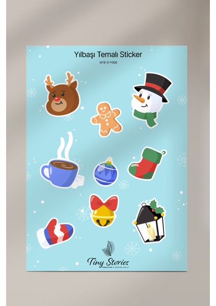 Yılbaşı Temalı Sticker Seti - 6 Adet / Ajanda, Defter,bullet Journal,scrapbook indirimleri
